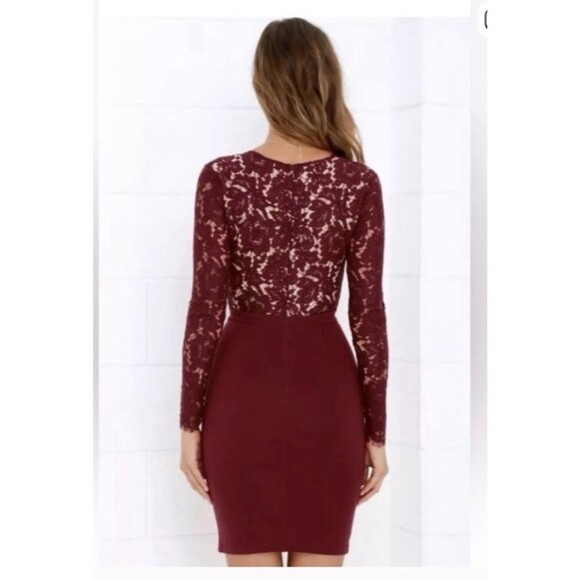 Lulus Swoon’er Or Later Dress Long Sleeve BodyCon Fairy Grunge Boho Sexy M, NWT - Picture 1 of 8